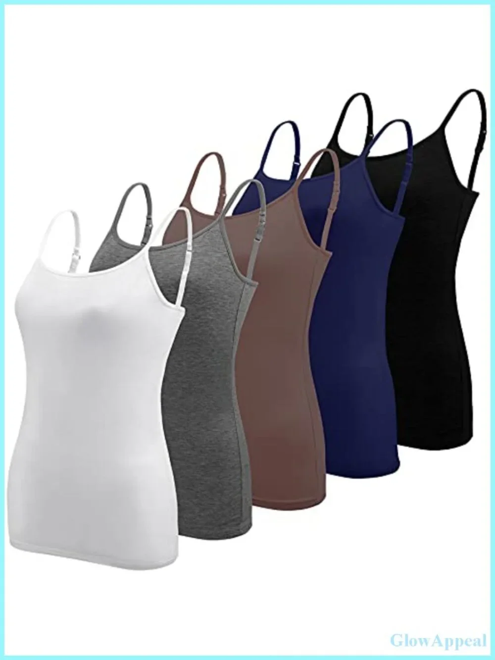 5 Pack Women's Camisole Tank Top Undershirt Spaghetti Strap Basic Camisoles